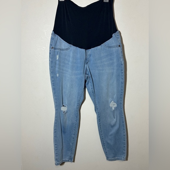 Sonoma Maternity Good for Life Full Panel distressed Jeans Size 14-short - Picture 2 of 8